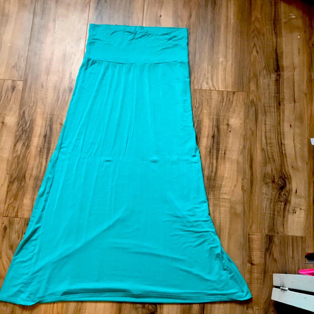 Tealish blue maxi skirt